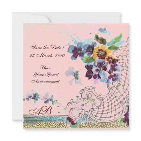 ROMANTICA Floral Purple Blue Pink Wedding Pansies