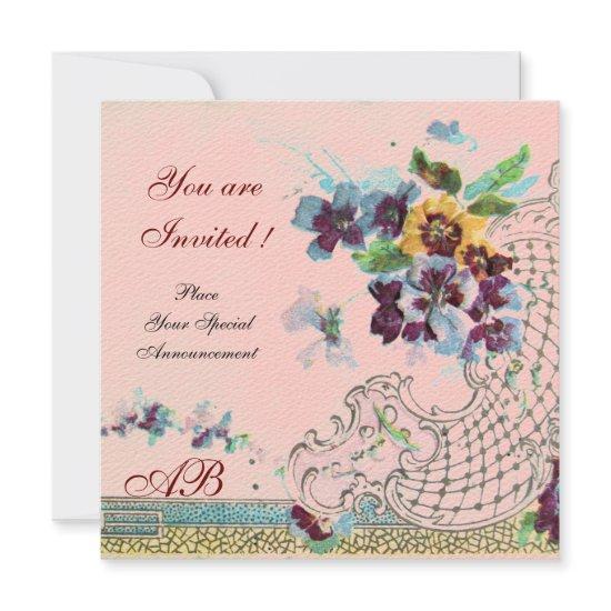 ROMANTICA Floral Purple Blue Pink Wedding Pansies