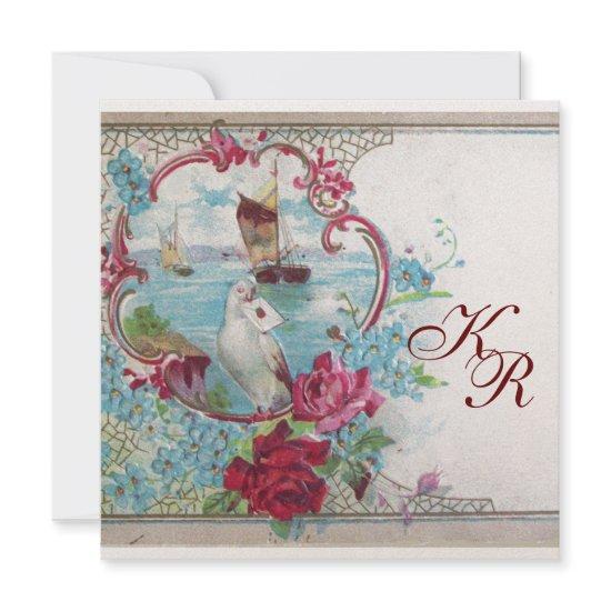 ROMANTİCA  MONOGRAM ,champagne metallic paper Announcement
