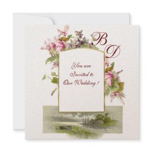 ROMANTİCA MONOGRAM /CYCLAMENS,pink green champagne