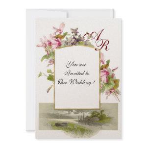 ROMANTİCA MONOGRAM /CYCLAMENS,pink green champagne