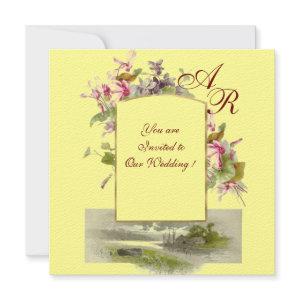 ROMANTİCA MONOGRAM /CYCLAMENS,pink green yellow