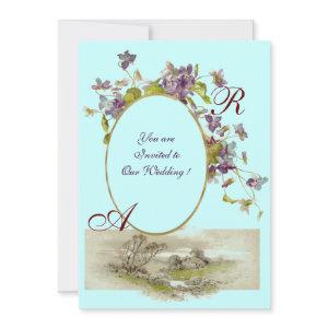 ROMANTİCA MONOGRAM / VIOLETS, green purple, blue