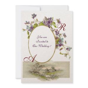 ROMANTİCA MONOGRAM /VIOLETS,green purple,champagne
