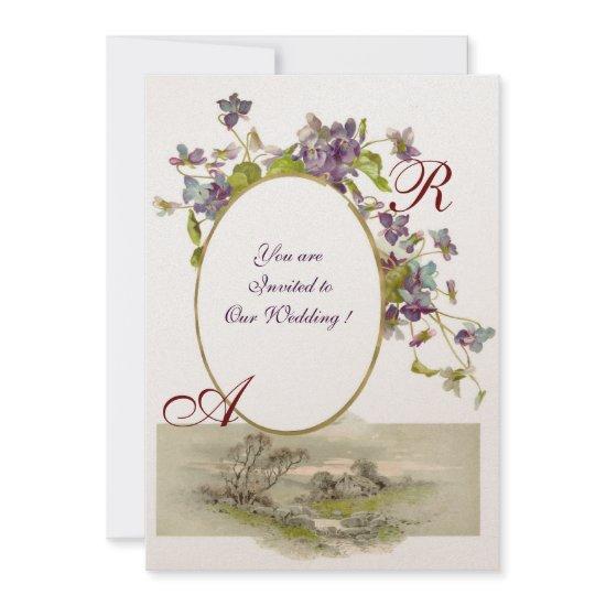 ROMANTİCA MONOGRAM /VIOLETS,green purple,champagne