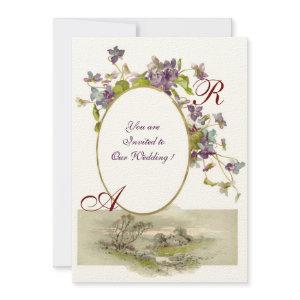 ROMANTİCA MONOGRAM /VIOLETS,green purple,cream