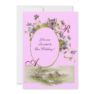 ROMANTİCA MONOGRAM / VIOLETS, green purple,pink