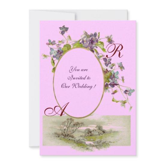 ROMANTİCA MONOGRAM / VIOLETS, green purple,pink