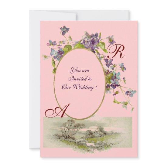 ROMANTİCA MONOGRAM / VIOLETS, green purple,pink