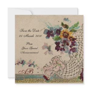 ROMANTICA Pansies Floral Wedding Monogram Kraft