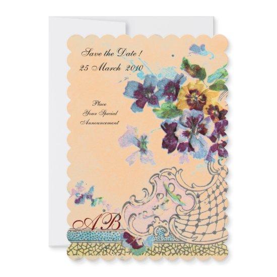 ROMANTİCA Peach Orange Wedding Floral Monogram