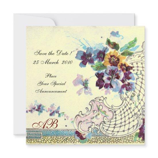 ROMANTİCA Pink Blue Cream Floral Wedding Monogram