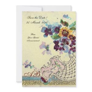 ROMANTİCA Pink Blue Cream Wedding Floral Monogram