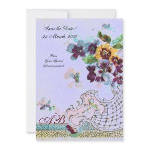 ROMANTİCA Pink Blue Floral Wedding Monogram