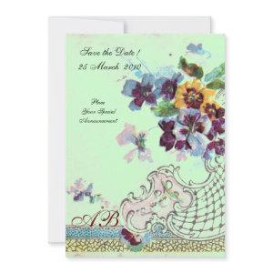ROMANTİCA Pink Blue Green Wedding Floral Monogram