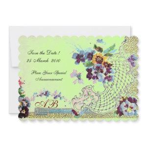 ROMANTİCA Pink Blue Green Wedding Floral Monogram