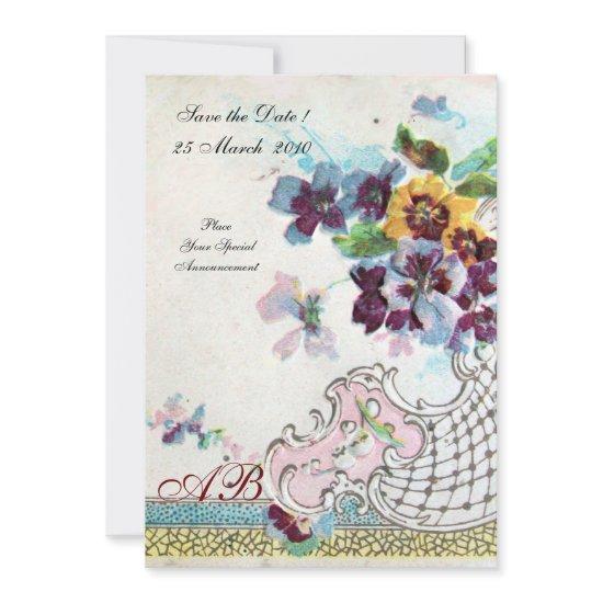 ROMANTİCA Pink Blue White Wedding Floral Monogram