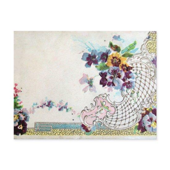 ROMANTICA Pink Blue White Wedding Floral Postcard