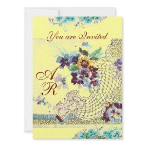 ROMANTICA Pink Blue Yellow Floral Wedding Monogram