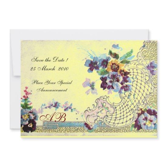 ROMANTICA Pink Blue Yellow Floral Wedding Monogram