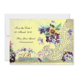 ROMANTICA Pink Blue Yellow Floral Wedding Monogram