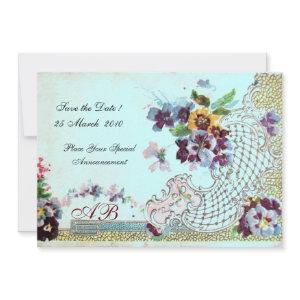 ROMANTİCA Pink Teal Blue Floral Wedding Monogram