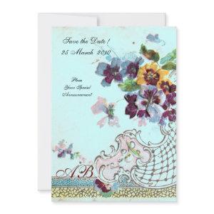 ROMANTİCA Pink Teal Blue Floral Wedding Monogram