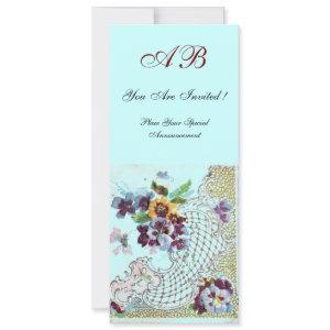 ROMANTİCA Pink Teal Blue Floral Wedding Programme