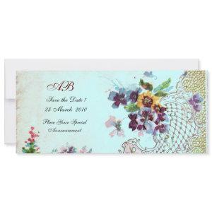 ROMANTİCA Pink Teal Blue Floral Wedding Programme Save The Date