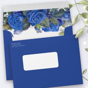 Rose and Eucalyptus Return Address Blue  Envelope