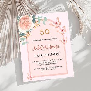 Rose butterflies floral arch Birthday