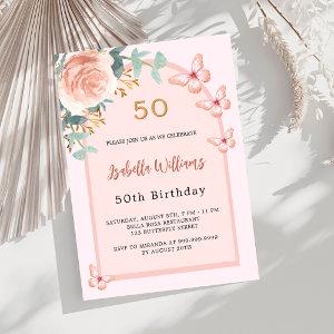 Rose butterflies peach floral arch Birthday