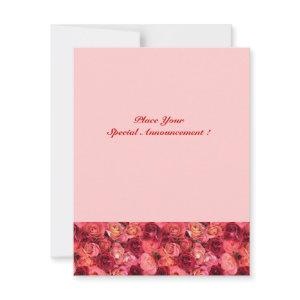 ROSE FIELD MONOGRAM, red pink Announcement