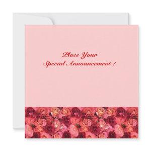 ROSE FIELD MONOGRAM, red pink Announcement