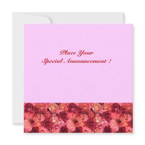 ROSE FIELD MONOGRAM, red pink Announcement