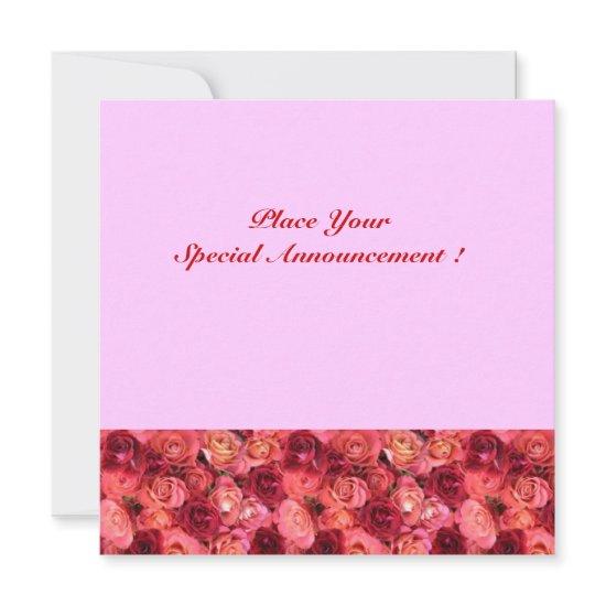 ROSE FIELD MONOGRAM, red pink Announcement