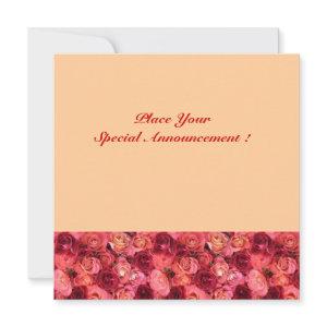 ROSE FIELD MONOGRAM, red pink light orange Announcement