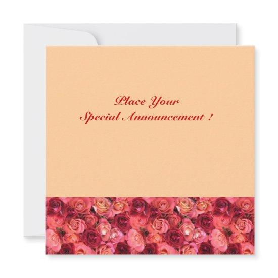 ROSE FIELD MONOGRAM, red pink light orange Announcement