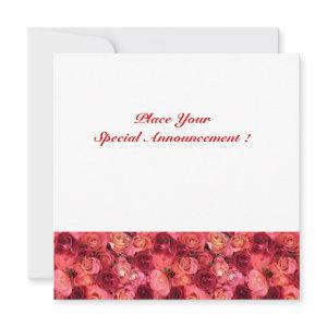 ROSE FIELD MONOGRAM, red pink white Announcement