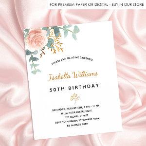 Rose floral eucalyptus budget birthday