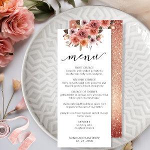Rose Gold and Blush Pink Floral Menu