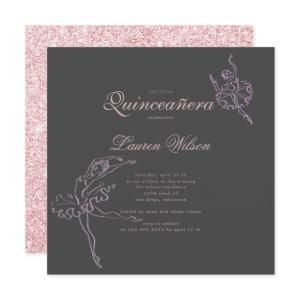 Rose Gold and glitter Ballet Quinceanera