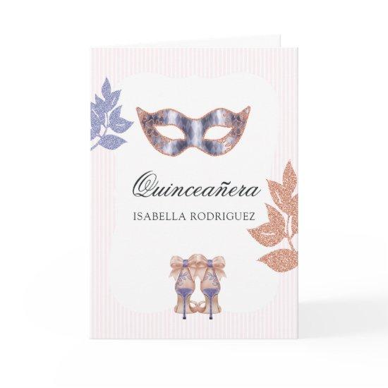 Rose Gold and Lilac Glitter Princess Quinceañera