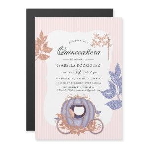 Rose Gold and Lilac Glitter Princess Quinceañera Magnetic