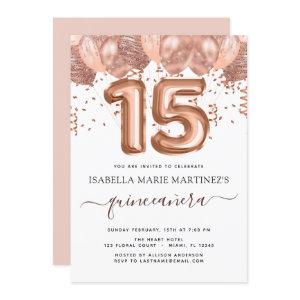 Rose Gold Balloons Quinceañera Celebration