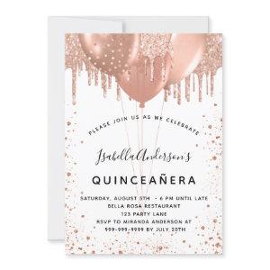 Rose gold balloons white Quinceanera