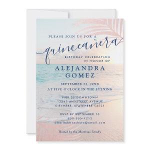 Rose Gold Beach Quinceañera Pink 15th Birthday