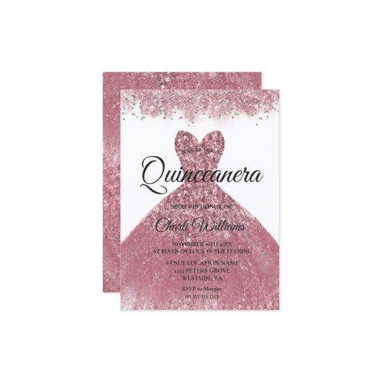 Rose Gold Blush Dress Quinceanera Party