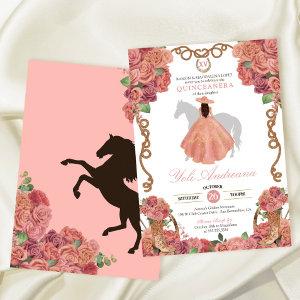 Rose Gold Blush Peach Western Charro Quinceañera