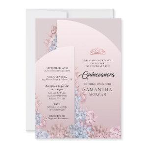 Rose gold blush pink arch spring Quinceanera